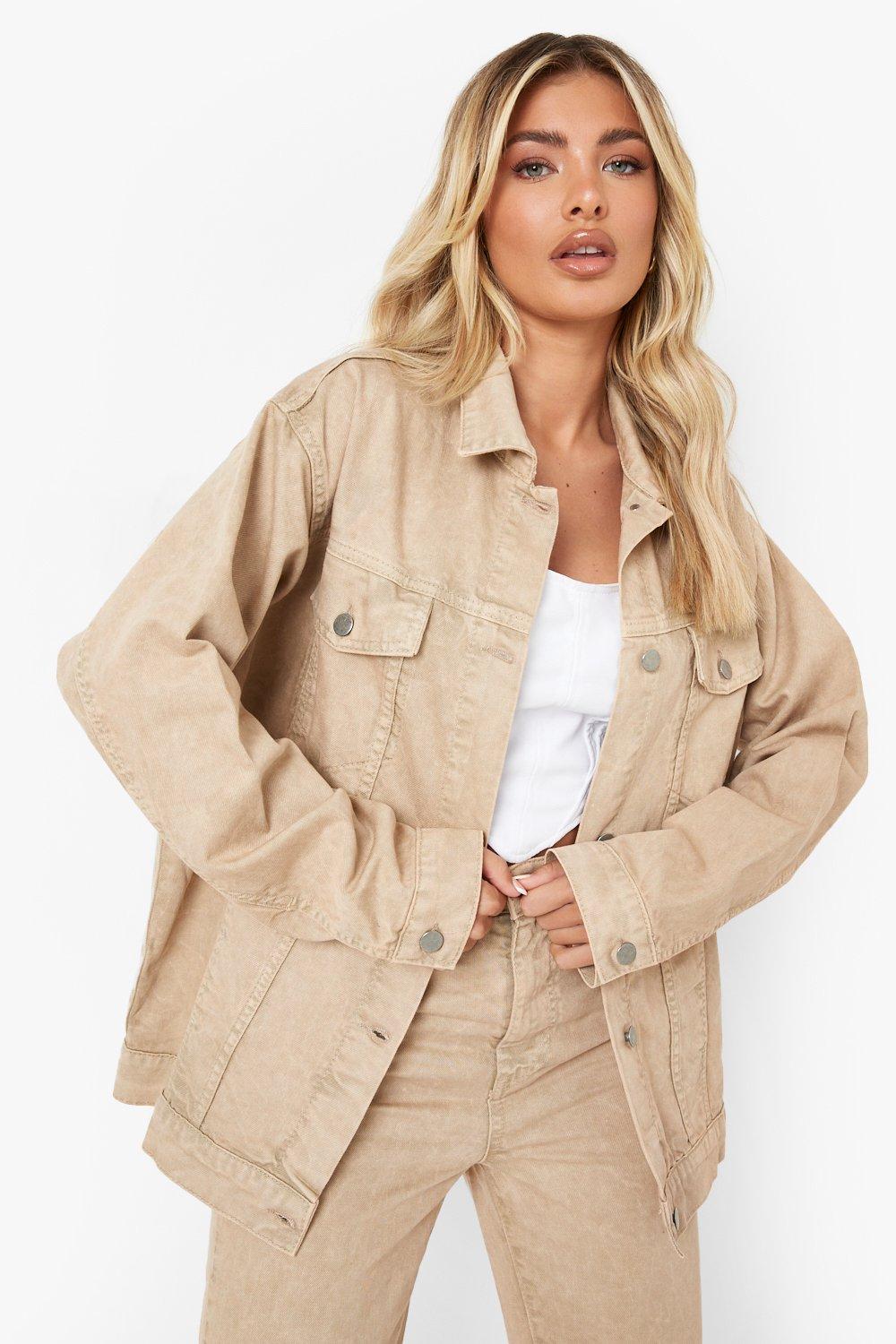 Beige shop oversized jacket